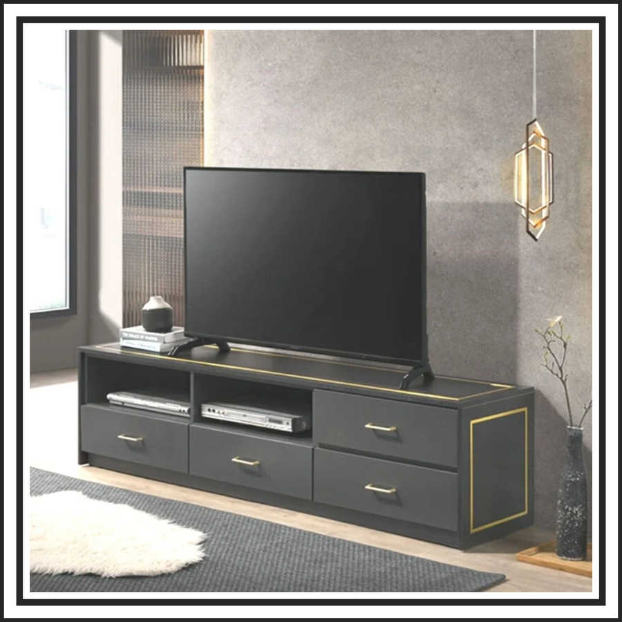 6FT Golden Black Cabinet