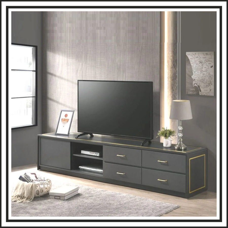 8FT Golden Black Cabinet