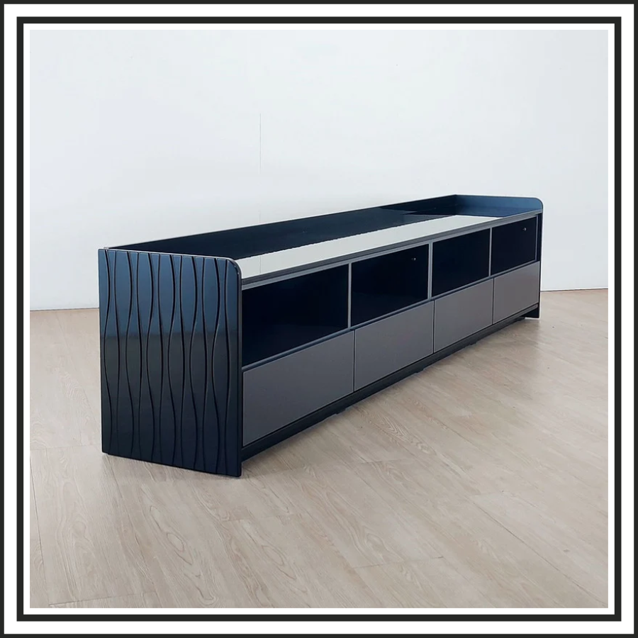8FT High Gloss Black Cabinet