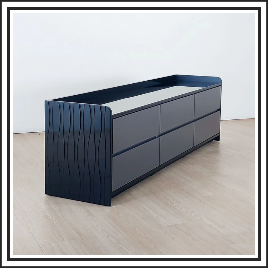 6FT High Gloss Black Cabinet