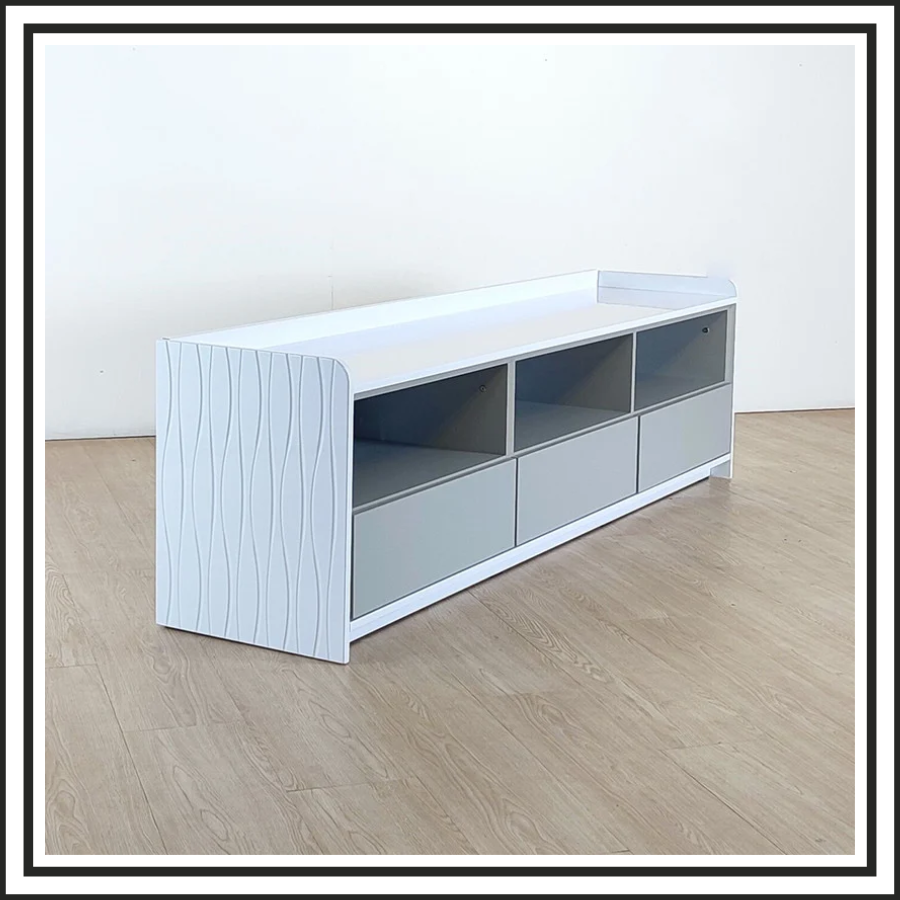 6FT High Gloss White Cabinet
