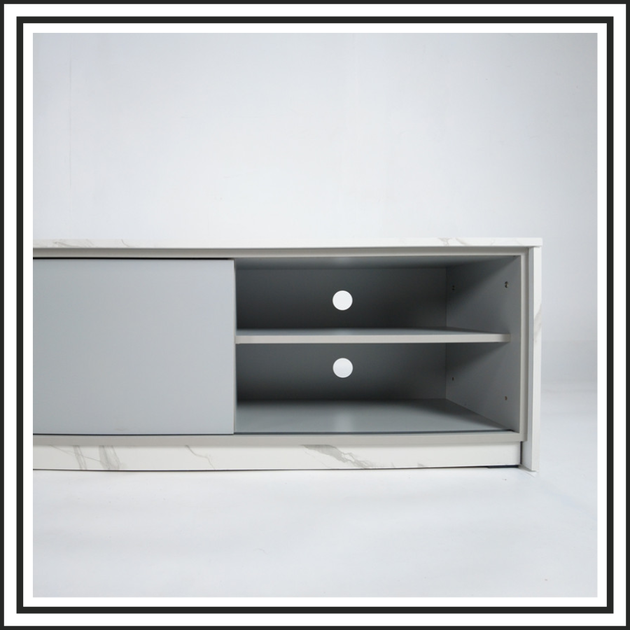 4FT White Marble Grey Cabinet