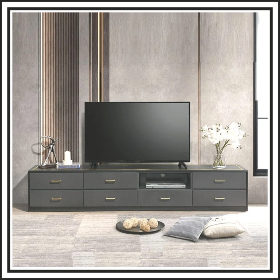 8FT Golden Black Cabinet