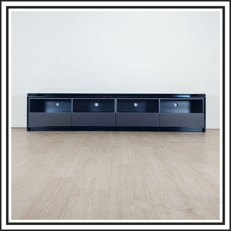 8FT High Gloss Black Cabinet