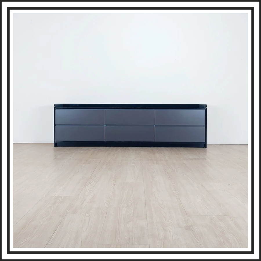 6FT High Gloss Black Cabinet