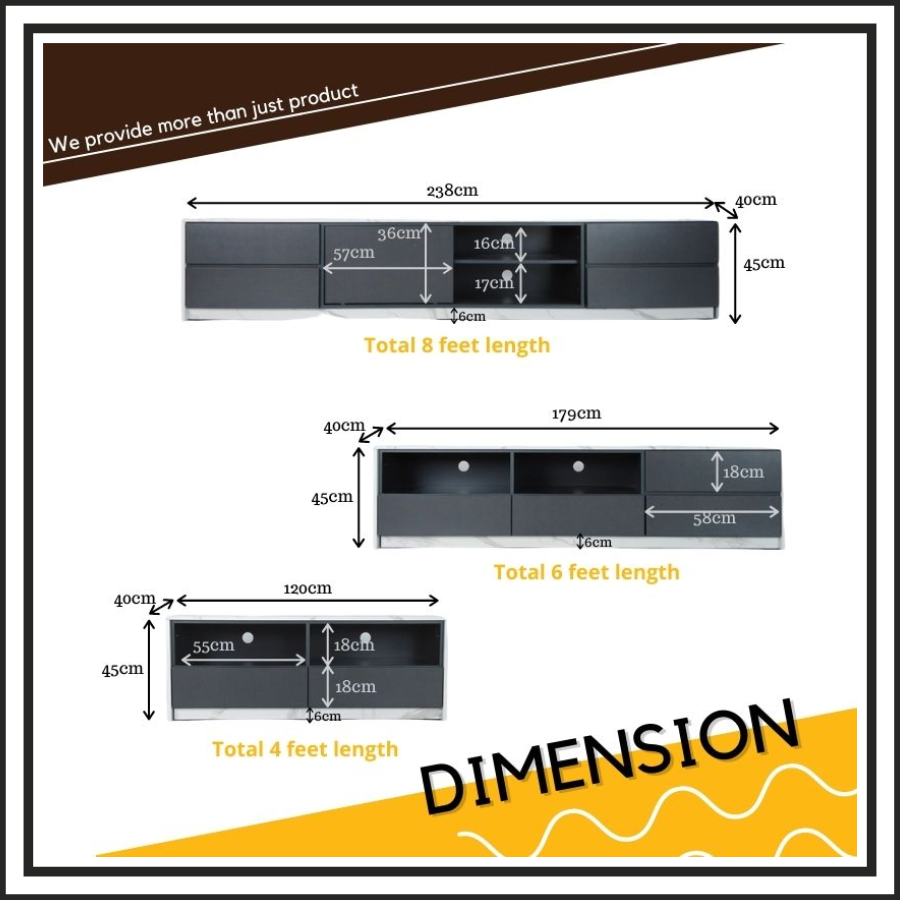 4FT Golden Black Cabinet