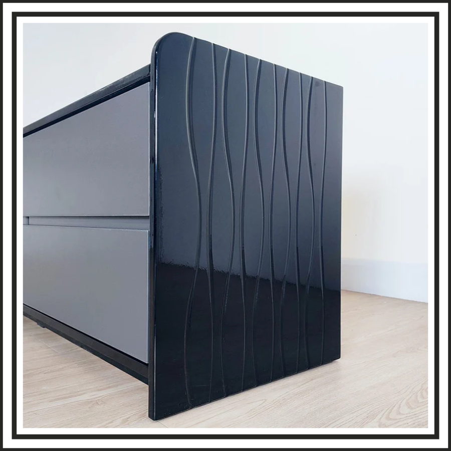 6FT High Gloss Black Cabinet
