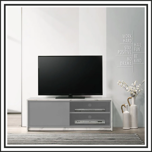 4FT White Marble Grey Cabinet