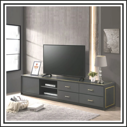 8FT Golden Black Cabinet